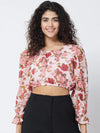 Pink Floral Crop Top