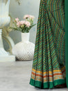 Saree Mall Women's Crepe Green Printed Designer Saree With Blouse Piece-VIVNTA15002A