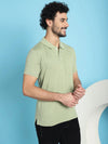 Venitian Men All Over Printed Polo Neck Mint Cotton T-Shirt With Pocket