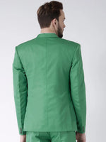 Hangup Men Standard Solid Men Formalwear-GreenBlazer