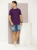 Dillinger Purple Solid Regular Heney T-shirt