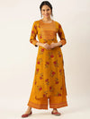 Women's Mustard Floral Kurta Set-GW-2399-Mustard