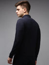 Men Blue Solid Sweatshirt-DF-022-Navyblue