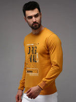 Men Yellow Printed Sweatshirt-OTSS-21-Mustard