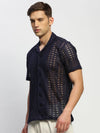 Men Navy Solid Shirt-JOUSKA-1723-Navyblue