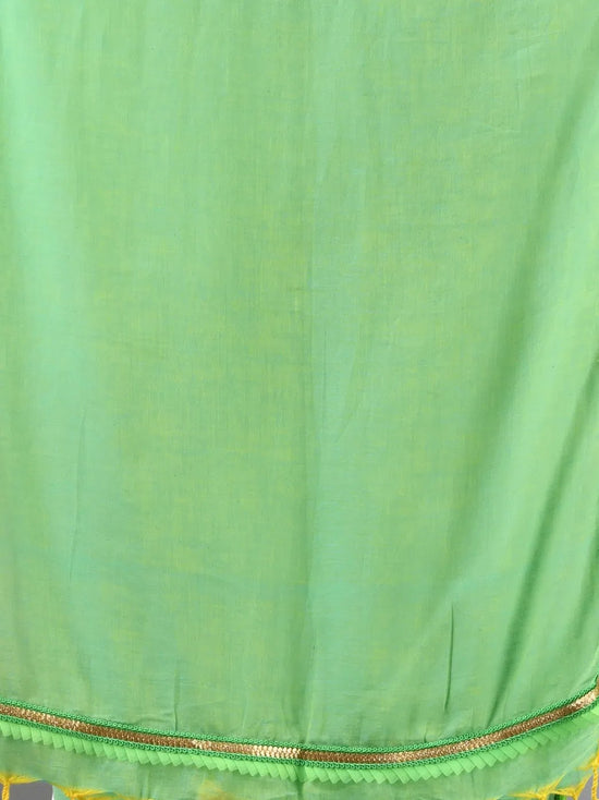 Light Green Mul Cotton Soft Saree With Gota Patti Borders-MA62MCT33880006