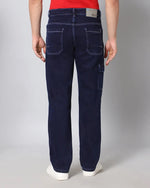 Retro Denim Jeans with 5 pockets-Blue-HBD21-30