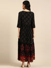 Women's Black Printed Anarkali Kurta-GW-1259-Black