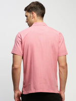 Men Peach Solid Shirt-AANYA-1688-Rose