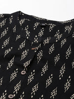 Women's Black Printed Straight Kurta-BS-1927-Black