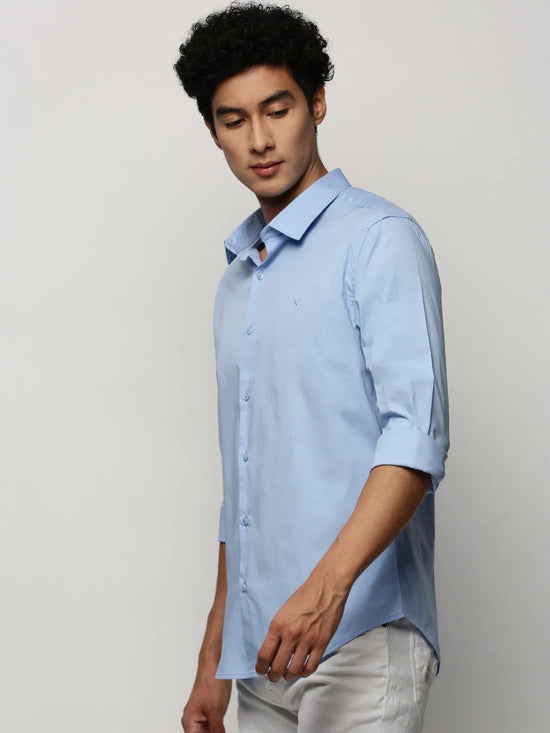 Men Blue Solid Shirt-LANCEPLAIN-219-Blue