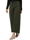 Smarty Pants Women's Cotton Lycra Olive Color Flared Trouser