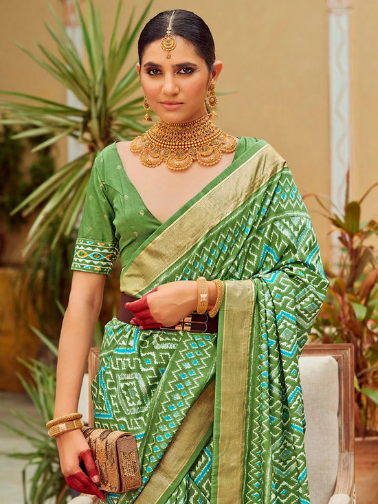 Saree Mall Women's Tussar  Light Green Printed Designer Saree With Blouse Piece-SITARMN2009