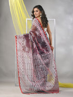 Brown Muslin Duel-Tone Saree With Jamdani Designs-MA57MS331540007