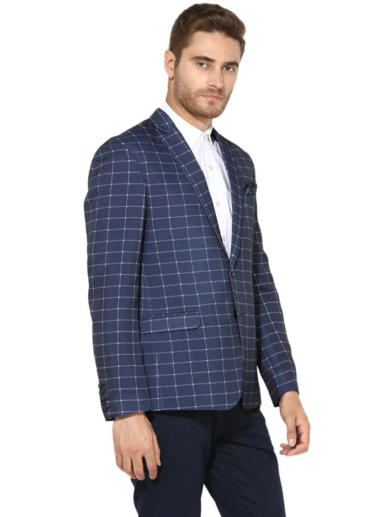 Hangup Men Standard Checkered Men Formalwear-D7CheckBlazer