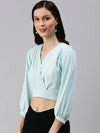 Women's Sea Green Striped Top-AE-10314-Seagreen