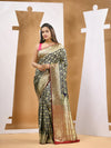 Navy Blue Silk Banarasi Saree With Zari Woven Designs-MA53BSL441050003