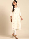 Women's Beige Solid Kurta Set-UB-2550-Cream