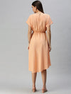 Women's A-Line Peach Dress-AE-9871-Peach