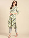 Women's Cream Printed Straight Kurta-BGE-2348-Cream