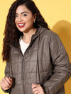 Women Solid Standard Brown Jacket