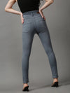 Women's Grey Solid Skinny Fit Denim Jeans-GZ-5284-Grey