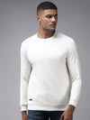 Men White Solid Sweatshirt-EX-2260-White