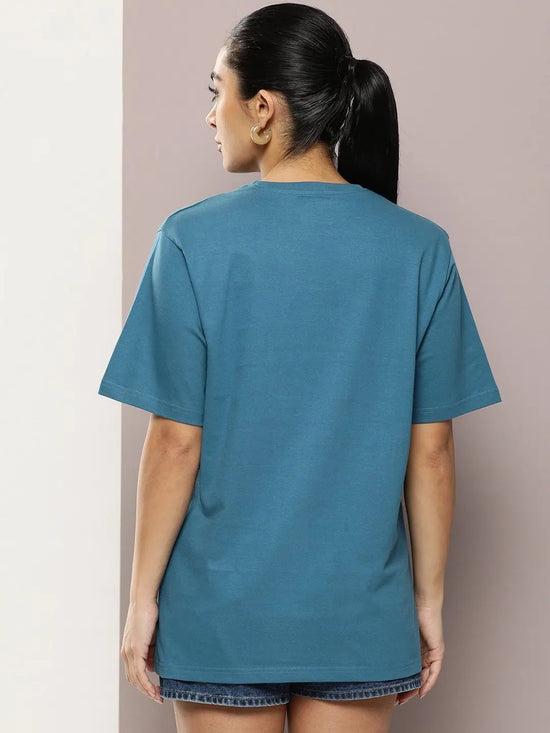 Dillinger Teal Graphic Oversized T-Shirt