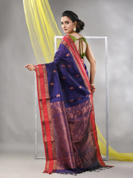 Purple Silk Matka Soft Saree With Paisley Motifs-MA57SLMT331760027