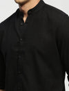 Men Black Solid Shirt-DINAH-1680-Black