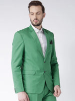 Hangup Men Standard Solid Men Formalwear-GreenBlazer