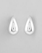 Silver Plated Teardrop-Shaped Stud Earrings-VOJ342