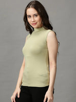 Women's Olive Solid Tank Crop Top-AE-10491-Olive