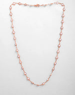 Gold Plated Chain For Women With White Pearls-VOJ465