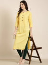 Women Yellow Floral Straight Kurta-GW-4199-Yellow