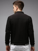 Men Black Solid Jacket-TG-5023-Black