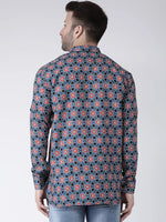 Hangup Men Slim Printed Men's Indian Wear-K11ShortKurta