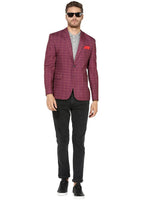 Hangup Men Standard Checkered Men Formalwear-D10CheckBlazer