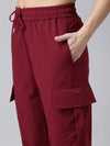 Women Solid Slim Fit Maroon Joggers Track Pant-AE-10905-Maroon