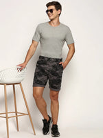 Men Grey Camouflage Shorts-ORBIT-16-Grey