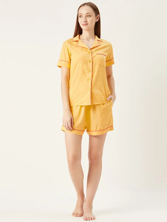 Shirt and Shorts Set in Yellow