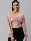 Women's Printed Pink Top-AE-7008-Pinkmulti