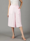 Women's Pink Solid Culottes-AE-1117-Pink