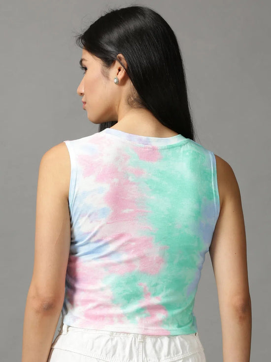 Women's Multi Tie Dye Crop Top-AE-10486-1-Multi