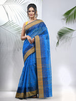 Azure Blue Pure Cotton Tant Saree With Woven Designs-MA51TT43480107