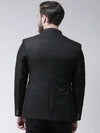 Hangup Men Standard Solid Men Formalwear-8ButtonBlackBlazer