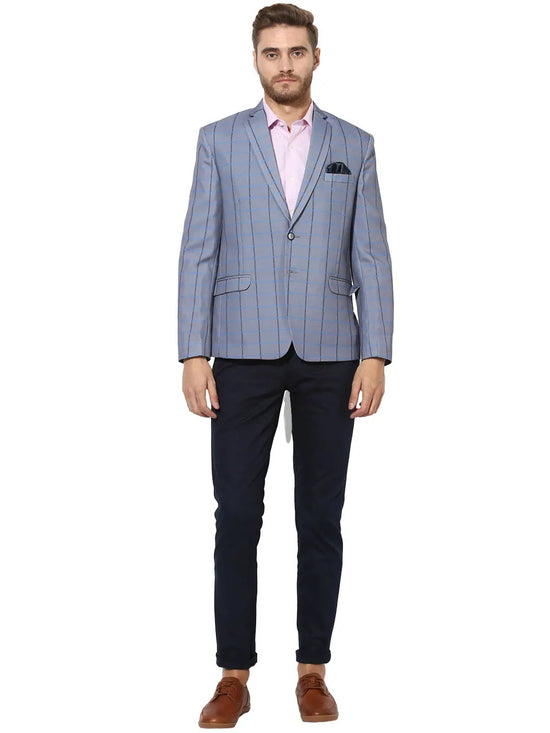 Hangup Men Standard Checkered Men Formalwear-D11CheckBlazer