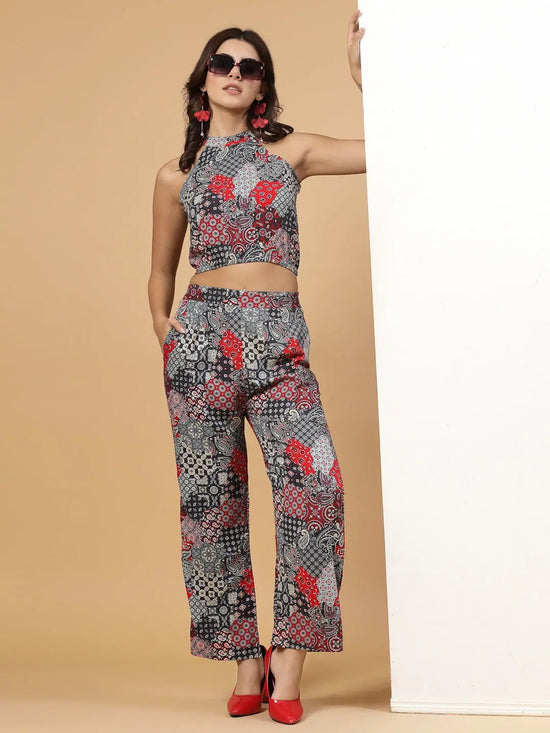 Rigo Women Paisley Print Co-Ord-WTRKST1055-L