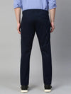 Genips Men's Cotton Stretch Caribbean Slim Fit Solid Navy Color Trousers