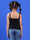 Tales & Stories Girls Black Lycra Regular Fit Spaghetti Sleeve Solid Camisole